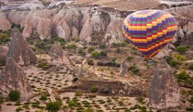 Cappadocia valleys under a balloon